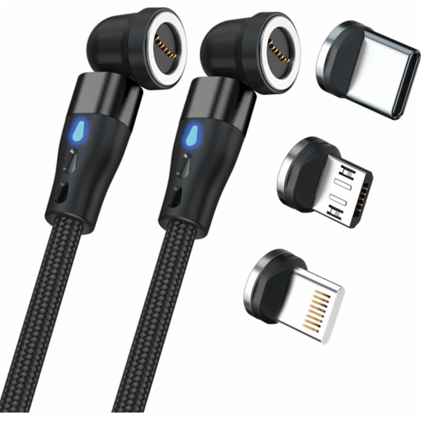 Realpower USB kabel Magnetický kabel RealPower, 1 m, 2x m...