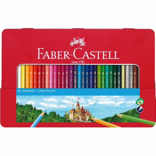 Faber-Castell Sada 36 barevných tužek v kovovém pouzdře