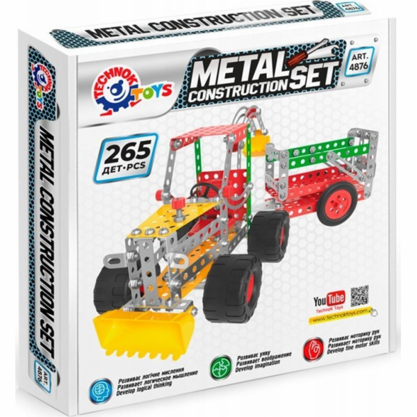 Maksik Kovová stavebnice traktor s přívěsem 265el 4876 (T...