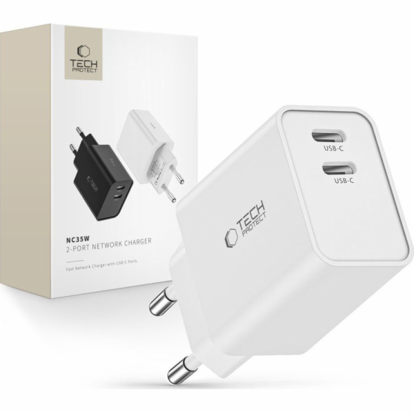 Tech-Protect Nabíječka TECH-PROTECT C35W 2PORTOVÁ SÍŤOVÁ ...