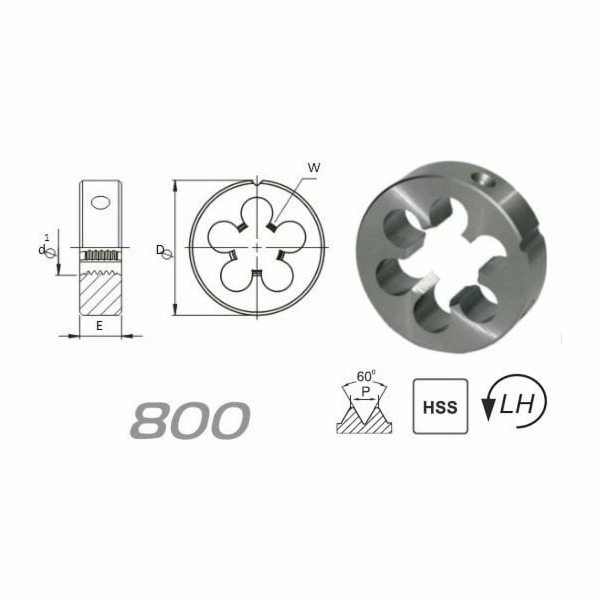 Fanar DIE M12x1,5 DIN-22568 LH (6g) HSS 800