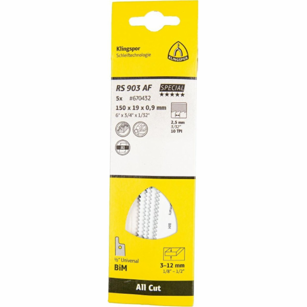 Klingspor KLINGSPOR PILOVÝ LIST KLINGSPOR 150x19x0,9mm RS...