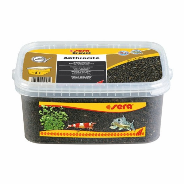Sera akvarijní štěrk antracit O 1 - 3 mm 3 l, antracit