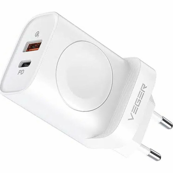 Veger Nabíječka VEGER USB A + Type-C + indukční nabíječka...