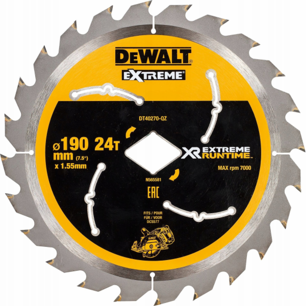 Dewalt KOTOUČOVÁ PILA DEWALT 190x24 s OTEVŘENÝM KOSTELNÍM...