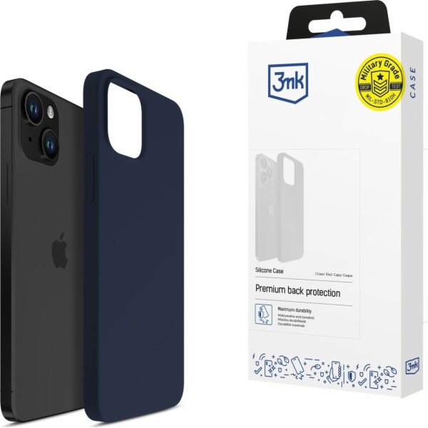 3MK Silikonový kryt pro Apple iPhone 15 Plus - tmavě modrý