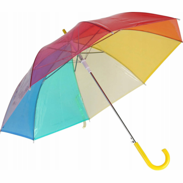NoName Velký poloautomatický deštník, duhový, O 80 cm