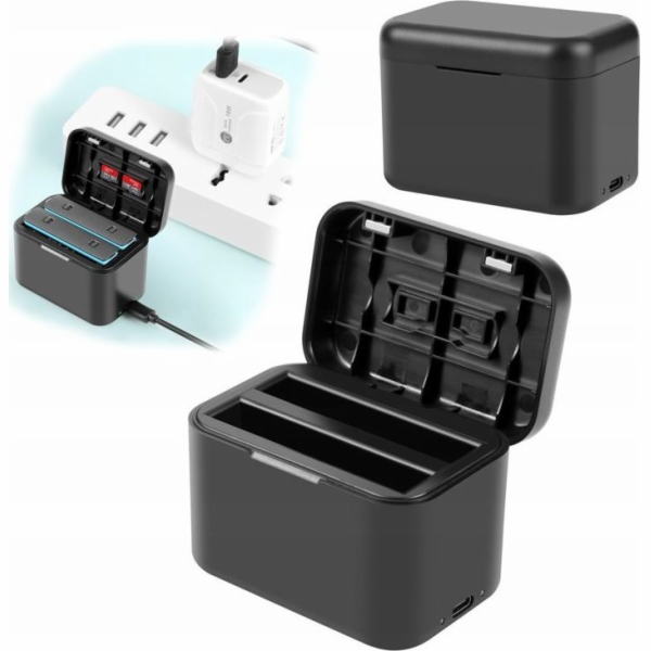 Puluz Nabíječka fotoaparátu USB nabíječka pro 2x dobíjecí...
