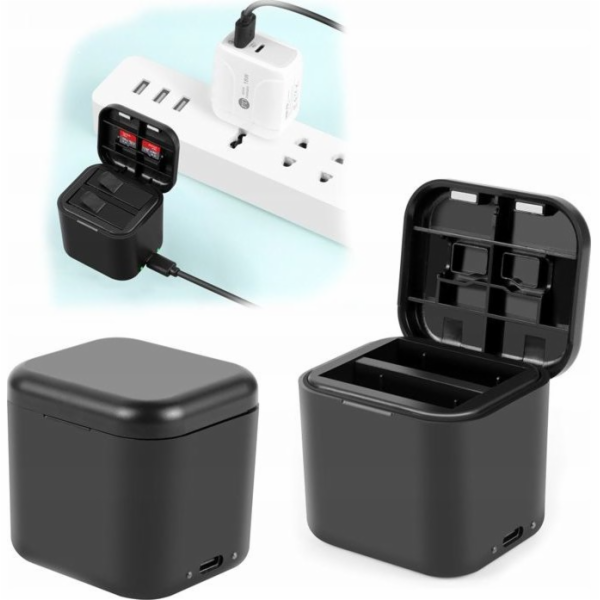 Puluz Nabíječka fotoaparátu USB nabíječka pro 2x dobíjecí...