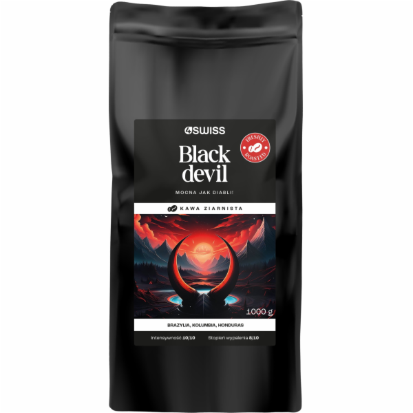 4Swiss Kávová zrna Black Devil čerstvě pražená 1 kg
