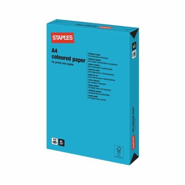 Staples Kopírovací papír Intensive Colours A4 80g modrý 5...