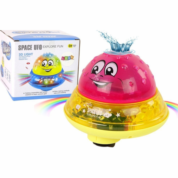 LeanToys Vodní koule UFO Diody Veselá hudba Růžová