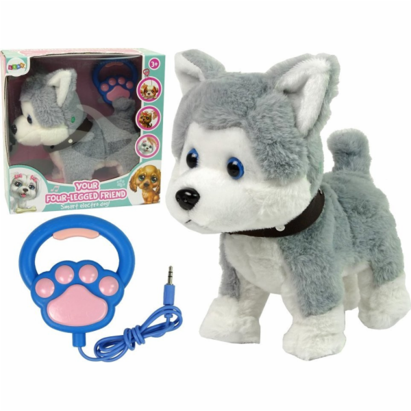 LeanToys Plyšový pes Husky Interaktivní vzdělávací vodítk...