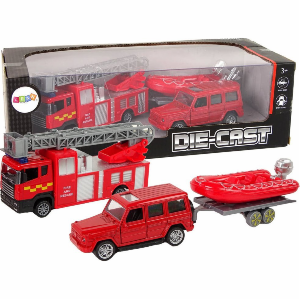LeanToys Hasičské vozidlo Sada Napínací motorový člun Jee...