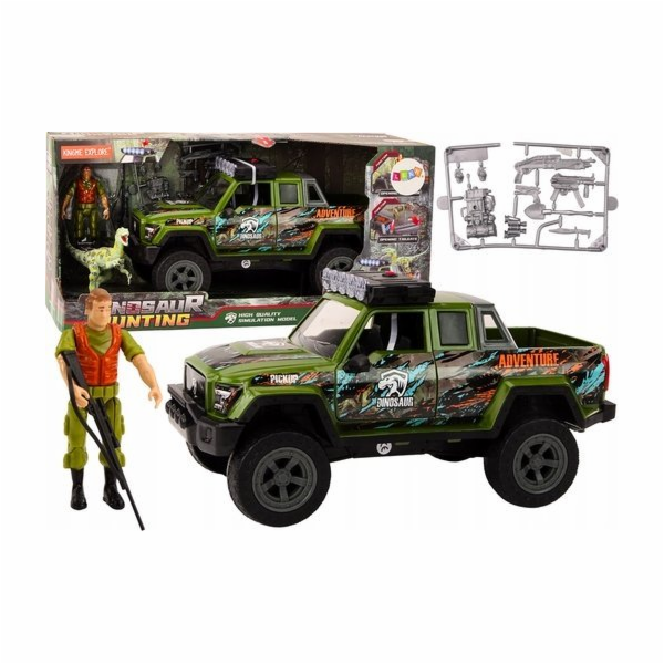 LeanToys Terénní lovecké auto Dinosauři Světla Zní Zeleně