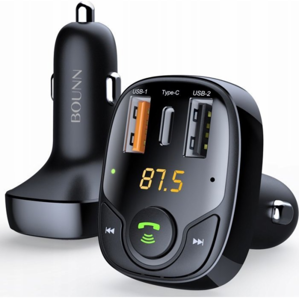 Bounn Nabíječka A do auta USB QC3.0+TYPE C 3A+USB 1A