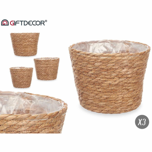 Giftdecor RUSTIC Pletené poklice na hrnce, 3 kusy