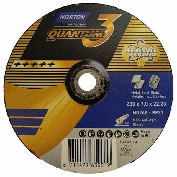 Norton Clipper Brusný kotouč NQ24P-230x7.0x22.23-T27 NOR-...