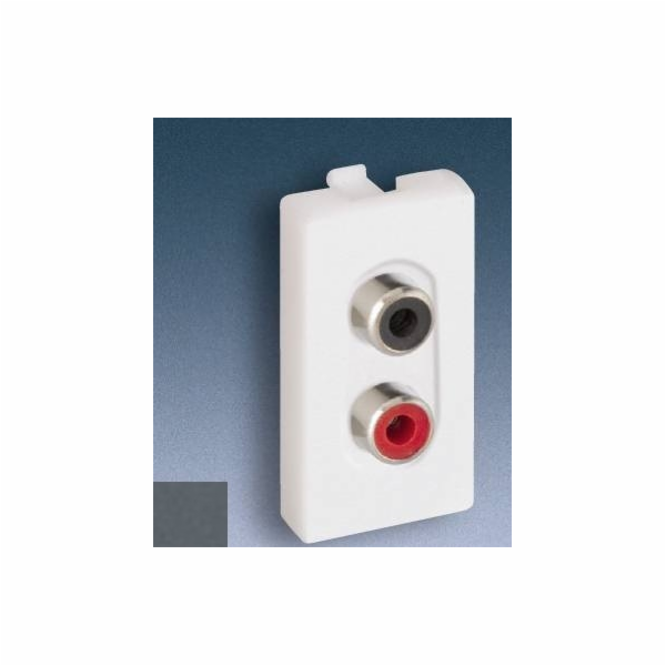 Kontakt-Simon Socket K45/2 audio 2xRCA Cinch šedý grafit ...