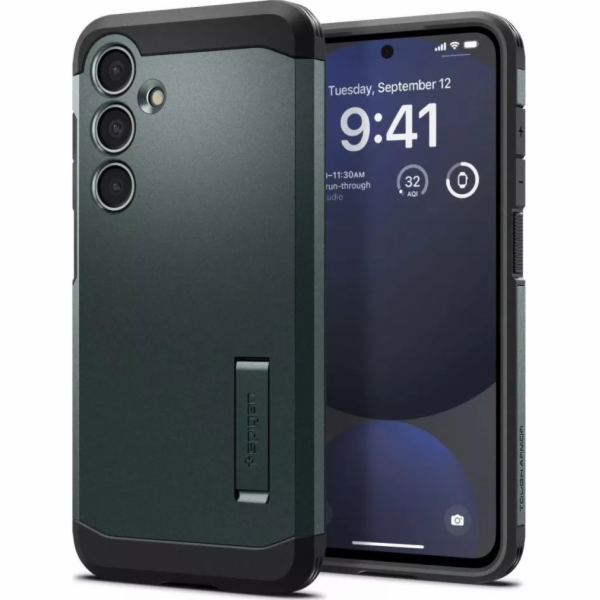 Spigen Tough Armor, hluboce zelená - Samsung Galaxy S24 FE