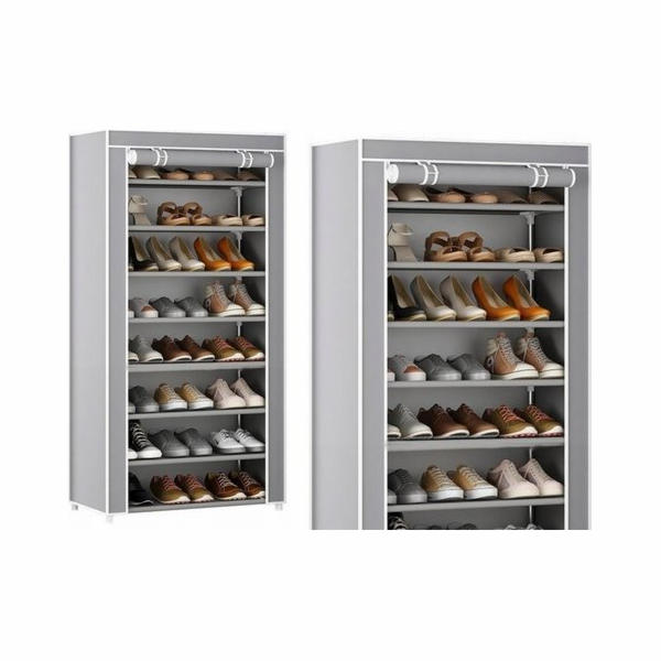 LeanToys Organizér na botník s 8 úrovněmi, šedý LEAN Toys