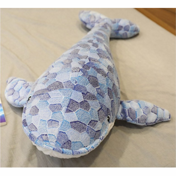 LeanToys Plyšový maskot velryba šedý 90 cm LEAN Toys