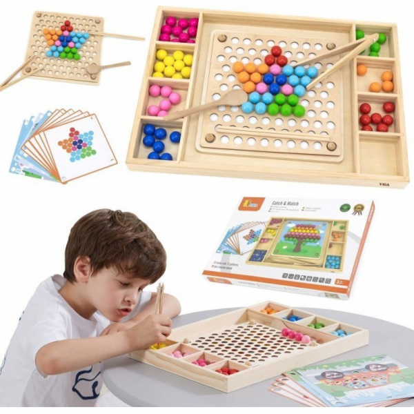 Viga Toys VIGA Dřevěné herní míčky Chyť a spoj puzzle