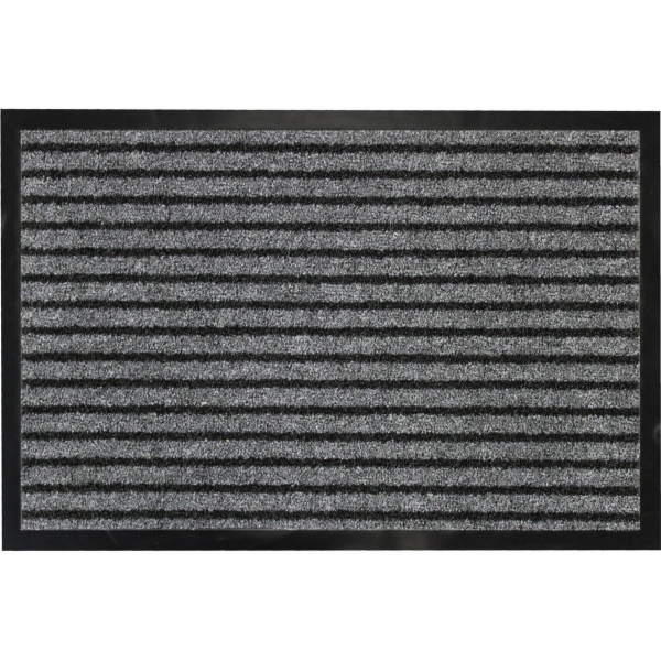 Douceur d`Interieur Obdélníková dveřní rohož, šedé pruhy,...