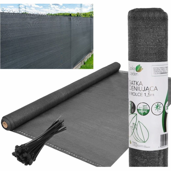 Saska Garden STÍNICÍ SÍŤ 110G/M2 TMAVĚ ŠEDÁ ROLÍ 1,5X10M ...