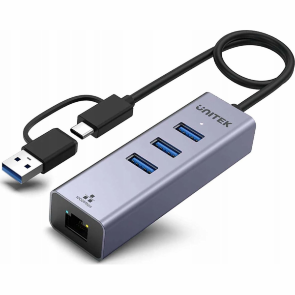 Unitek USB HUB Unitek Hub USB C 4v1 Ethernet 3 x USB A 5 ...