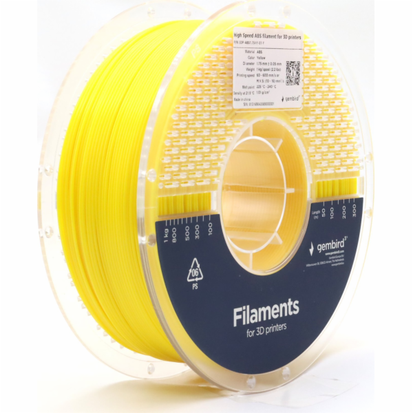 Gembird GEMBIRD filament ABS High Speed žlutý 1,75 mm 1 kg