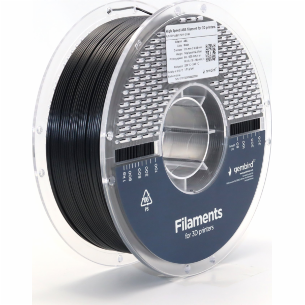 Gembird GEMBIRD filament ABS High Speed černý 1,75 mm 1 kg