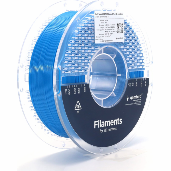 Gembird GEMBIRD filament PETG High Speed modrý 1,75 mm 1 kg