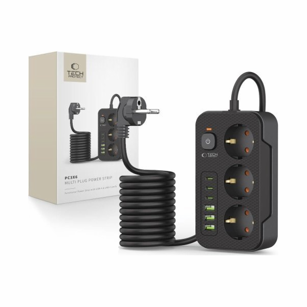 Tech-Protect Prodlužovací kabel TECH-PROTECT PC3X6, 3x6 z...
