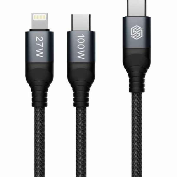 Nillkin Datový kabel DualPower 2v1 USB-C PD 3.0 100W, Lig...