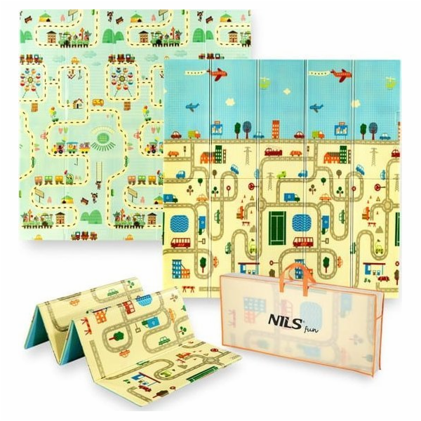 NILS Fun MD04 DĚTSKÁ SKLÁDACÍ MATERIÁL CITY 195x180CM NIL...