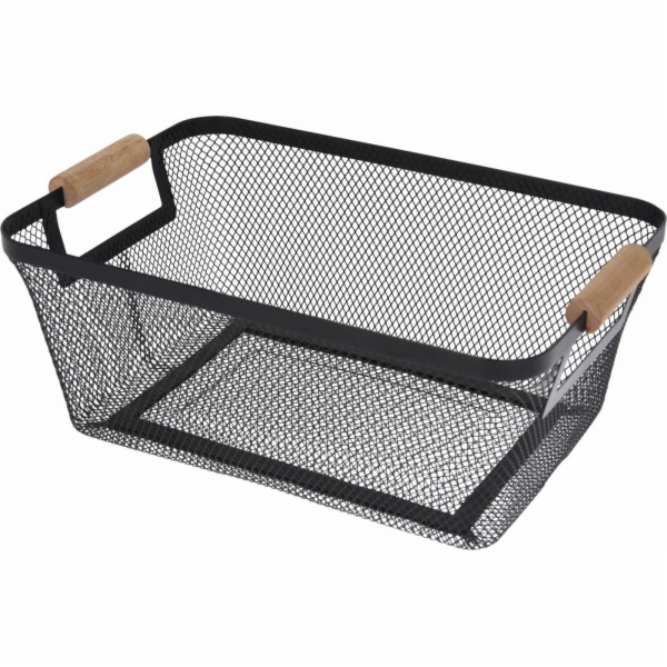 Storage Solutions Kovový košík s dřevěnými rukojeťmi, 30,...