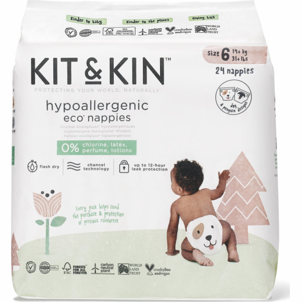 Kit and Kin Kit and Kin, Jednorázové pleny 6 Junior (15 k...