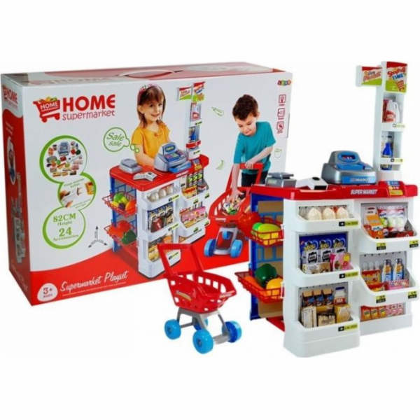 Lean Sport Toy Market s vozíkem, pokladna, skener, potrav...