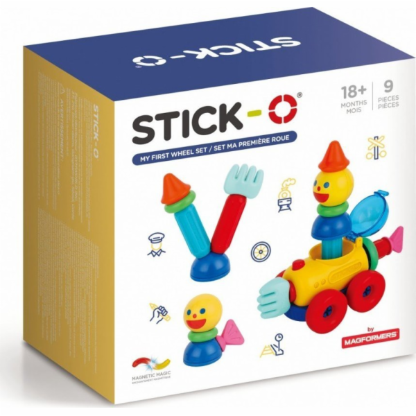 Magformers STICK-O MOJE PRVNÍ SADA S 9 DÍLNÝMI KOLEČKY