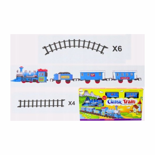 LeanToys Vláčková sada 3 bateriové autíčka, koleje, světe...