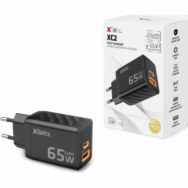 Xblitz Nabíječka XC2 PD65W GaN3 síťová nabíječka