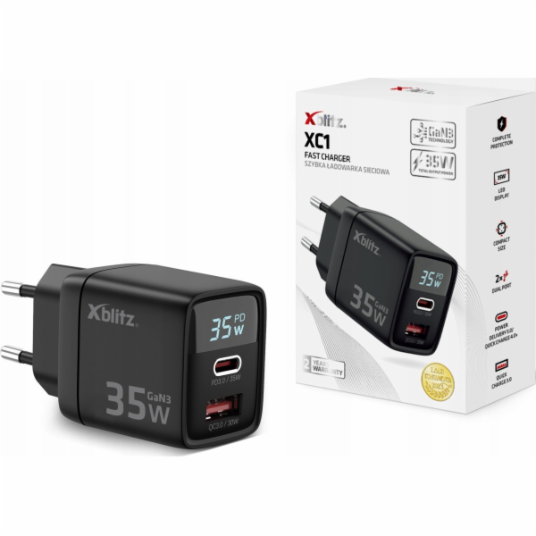 Xblitz Nabíječka XC1 PD35W GaN3 síťová nabíječka