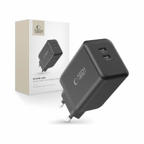 Tech-Protect Nabíječka NC45W-GAN 2xUSB-C síťová nabíječka...