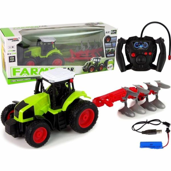 LeanToys Traktor na dálkové ovládání 1:16 s gumovými kole...