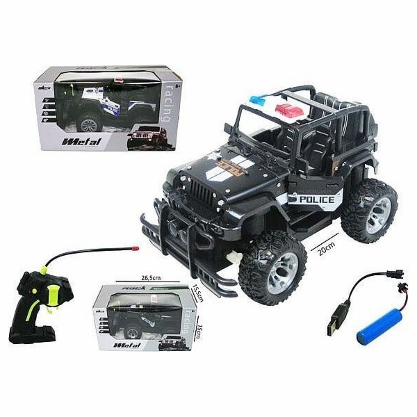 Hipo Terénní vozidlo policejní číslo/rádio 20cm H13756 49107