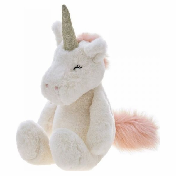 Beppe Plyšový jednorožec Alessio krémový 28 cm
