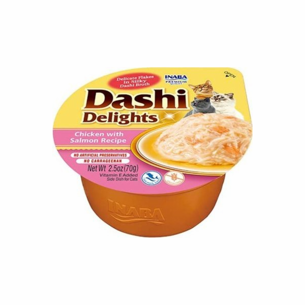INABA Dashi Delights Kuře s lososem ve vývaru - kočičí pa...
