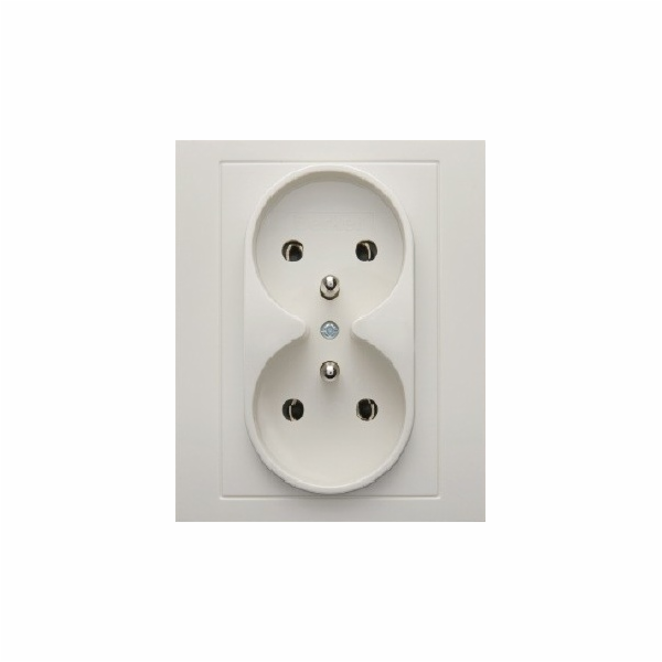 Hager Dvojitá zásuvka s/bez 16A IP20 krémová - 5361838982