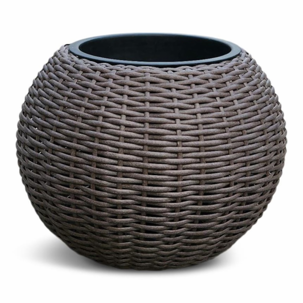 Květináč Domoletti 53000011101, plastový, O 56 cm, hnědý